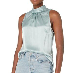 Cinq à Sept 'Jaylee' Open-Back Sleeveless Silk Top, Cloud Blue
